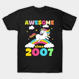 Cute Awesome Unicorn Since 2007 Funny Gift T-Shirt